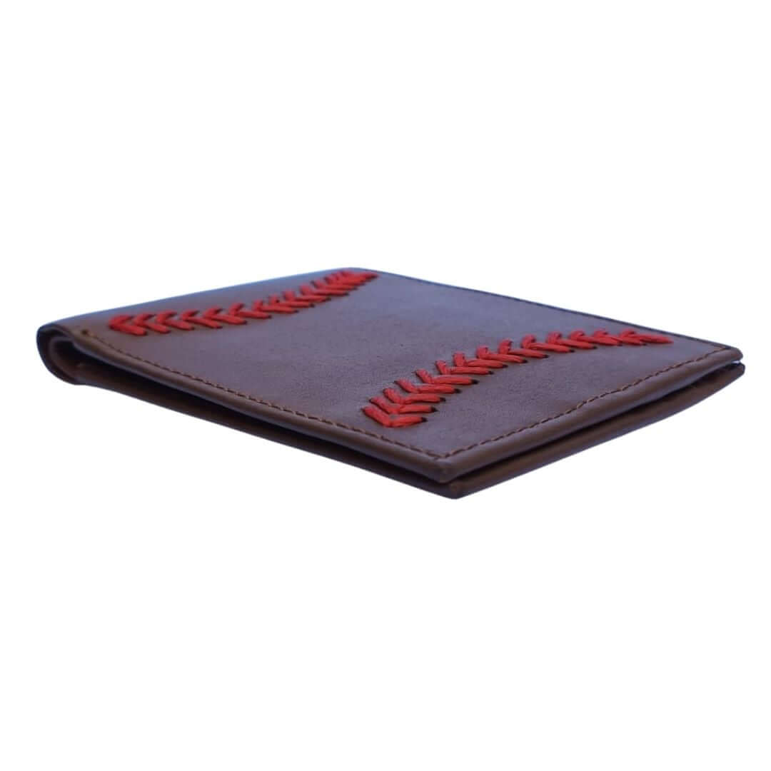 Leather wallet Baseball Hand Embroidery