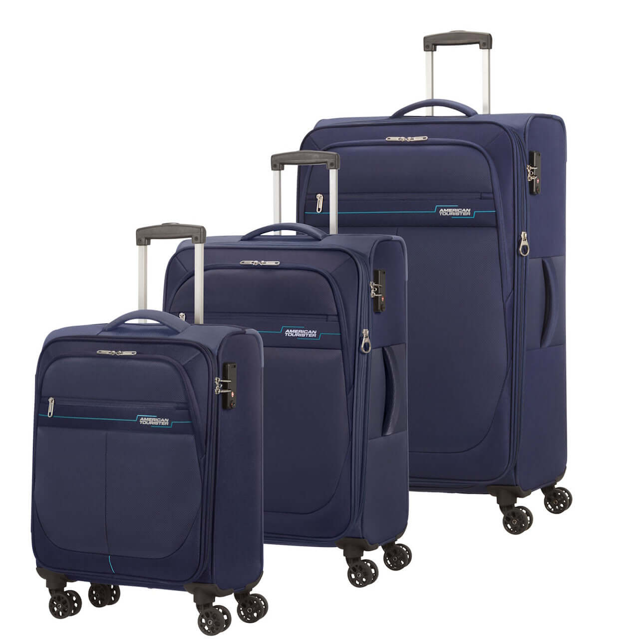 American Tourister - Set of 3 Expandable Blue - Deep Dive - Bag X