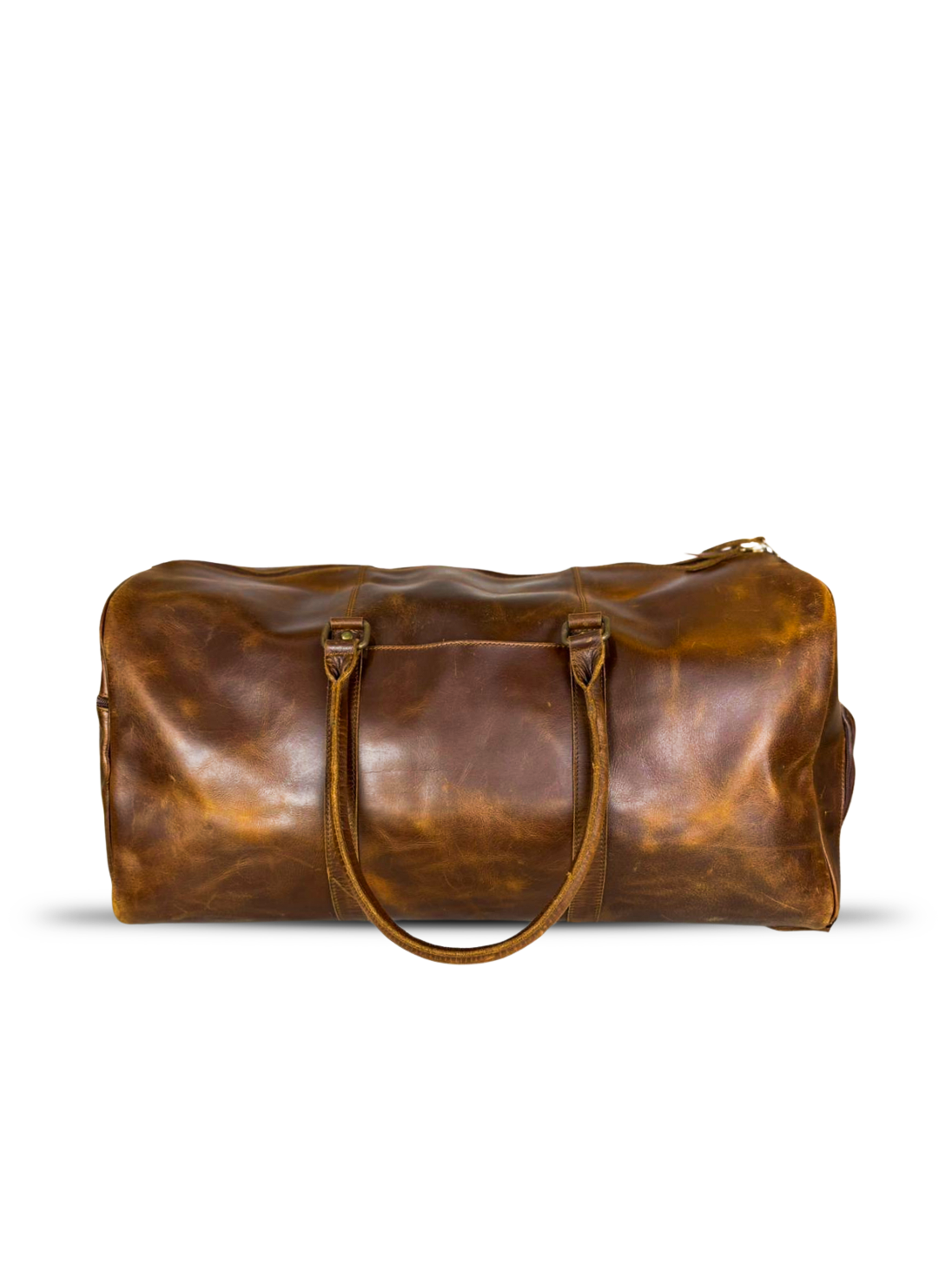 Premium Leather Duffle - Saddle Brown 23"