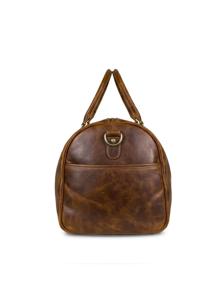 Premium Leather Duffle - Saddle Brown 23"