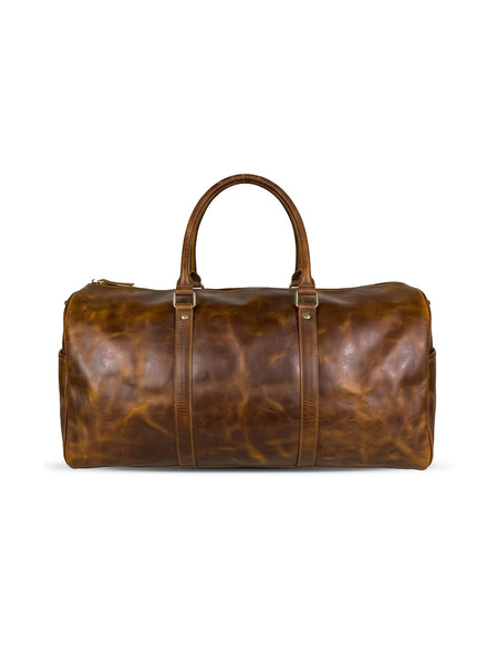 Premium Leather Duffle - Saddle Brown 23"