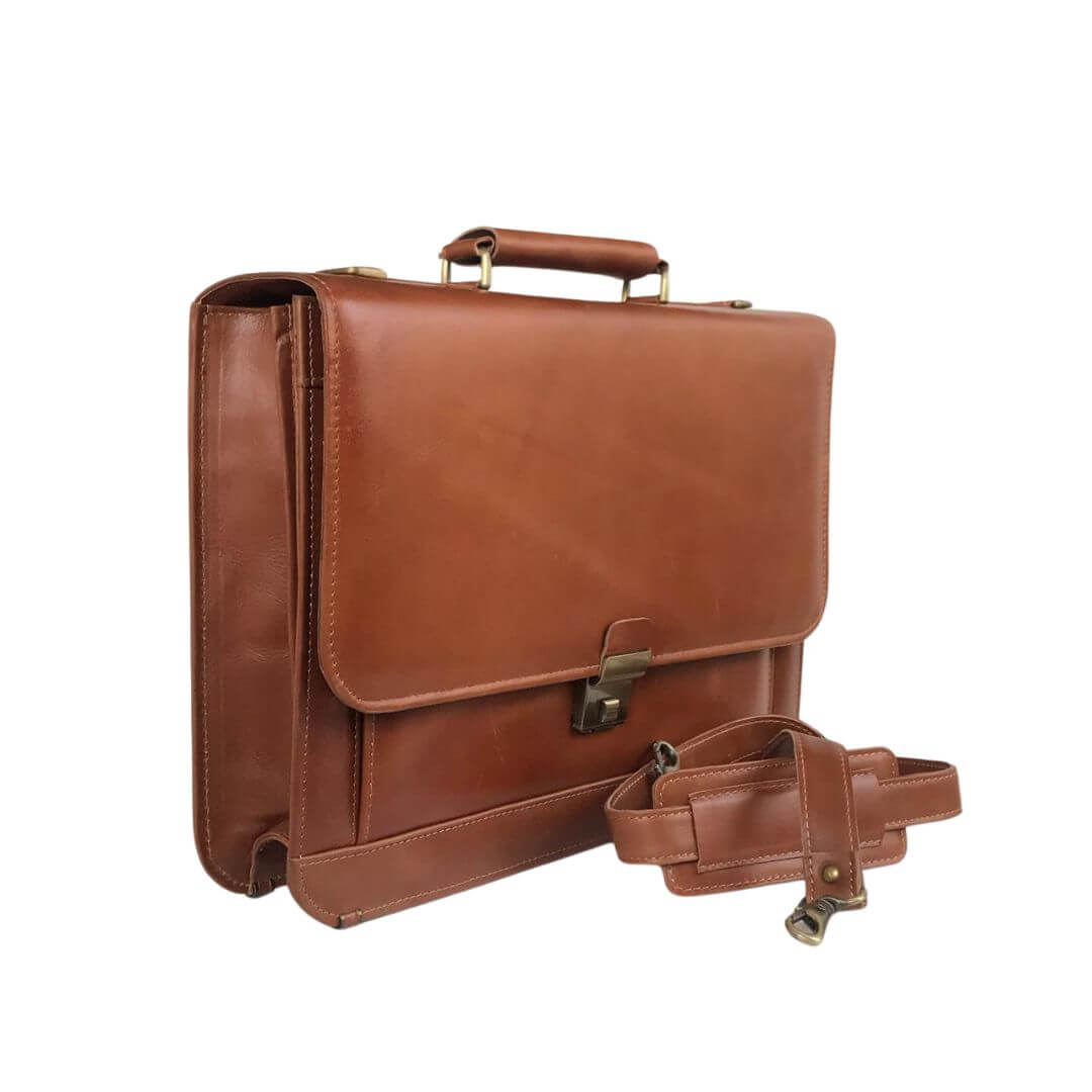 Leather Laptop Bag Brown A5