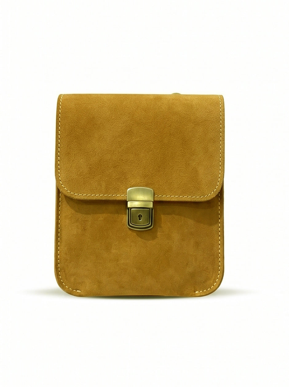 Pull Up Leather Cross Body Bag Camel