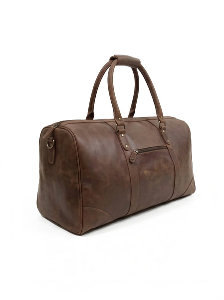 Premium Leather Duffle - Saddle Brown 19"