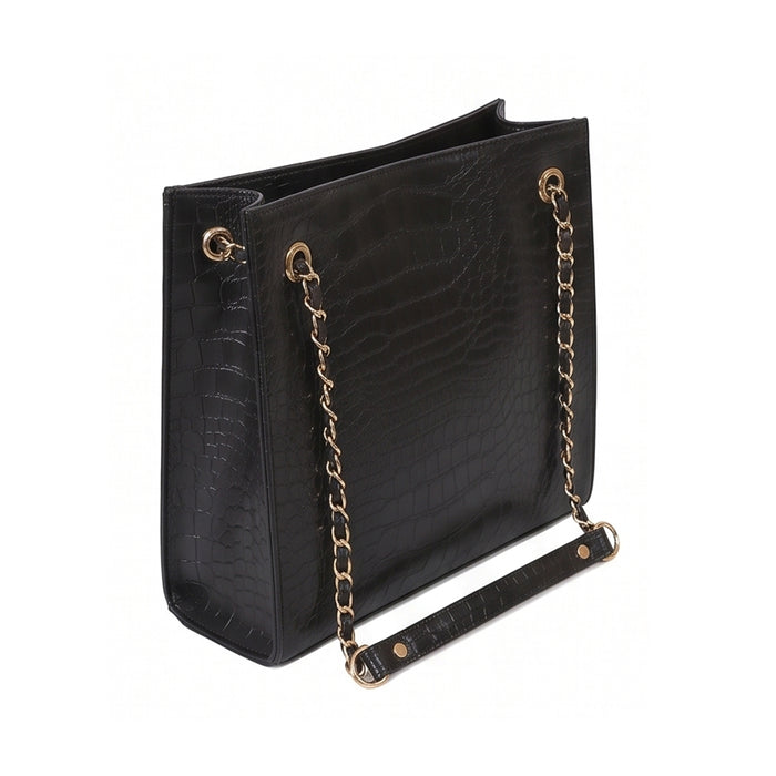 Crocodile Tote Black