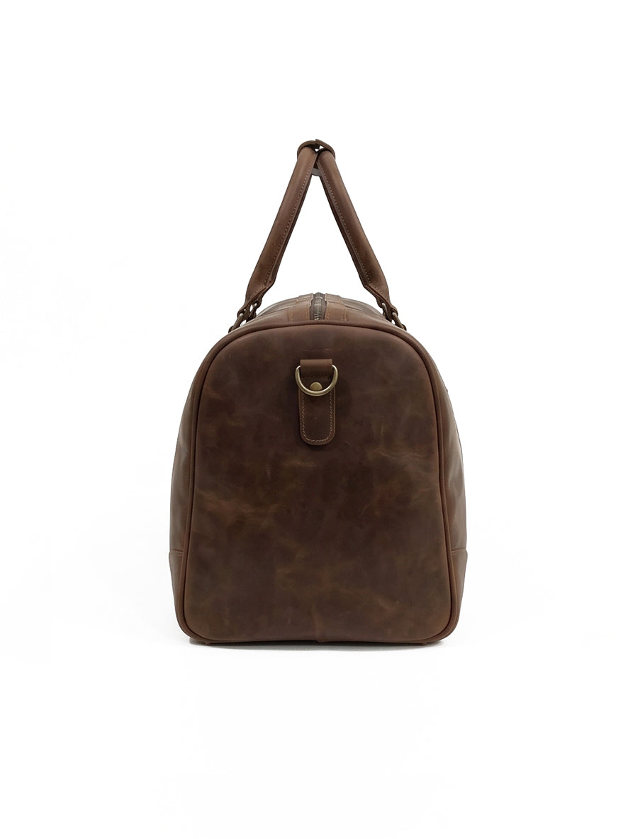Premium Leather Duffle - Saddle Brown 19"