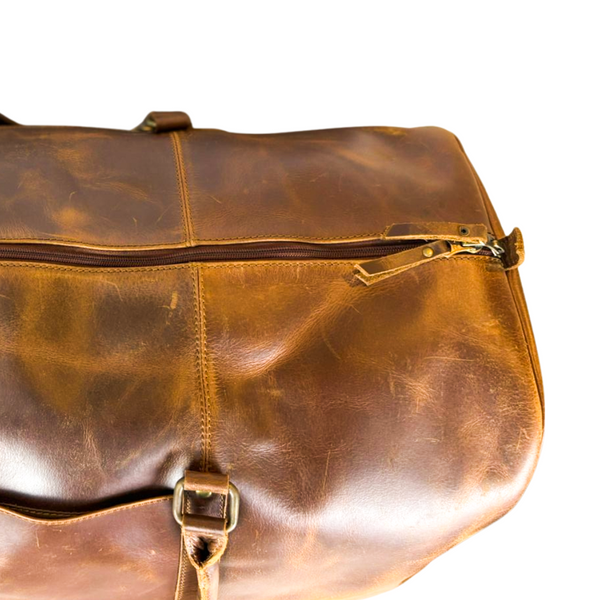 Premium Leather Duffle - Saddle Brown 23