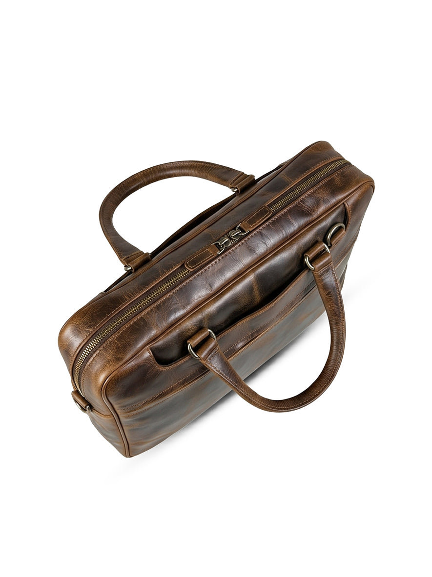 Premium Leather Laptop Bag Brown