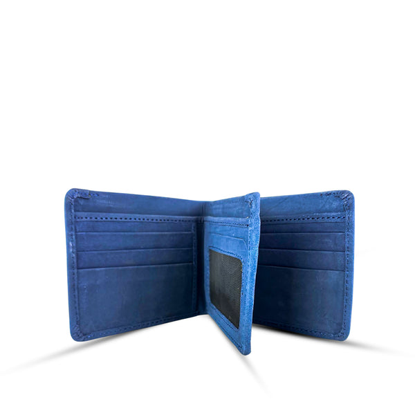 Leather Wallet With Hanging Slot Navy Blue