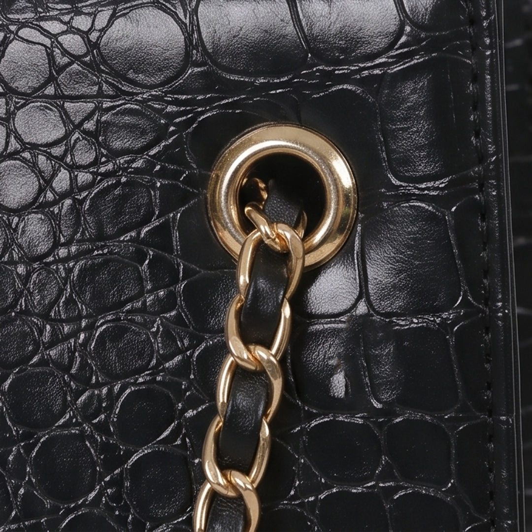 Crocodile Tote Black