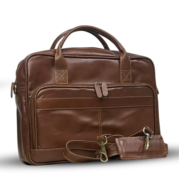 Laptop Bag with 1 Large Front Pocket Brown