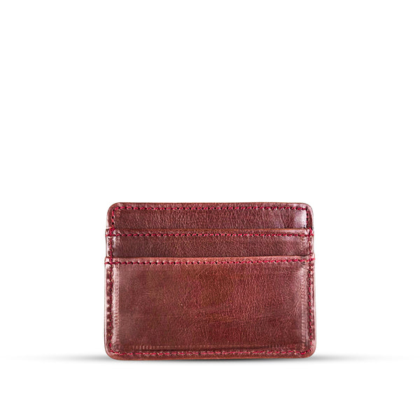 Leather Card Holder Maroon