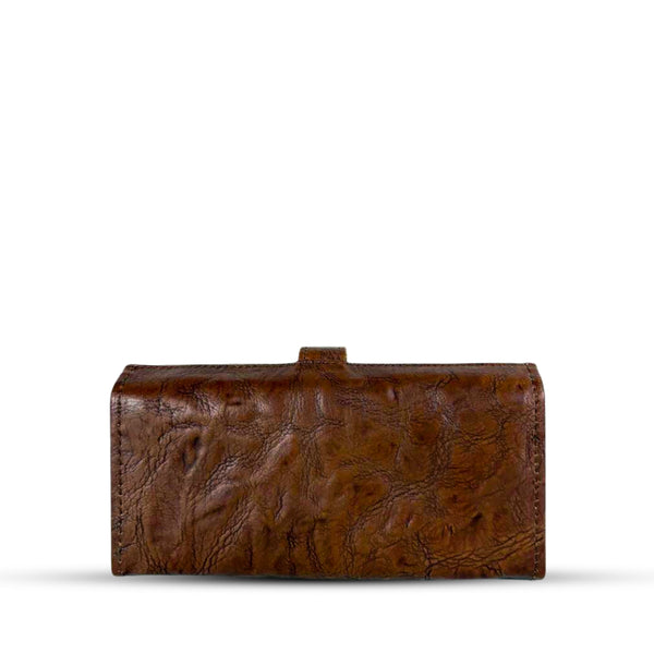 Buckle Long Leather Wallet Brown