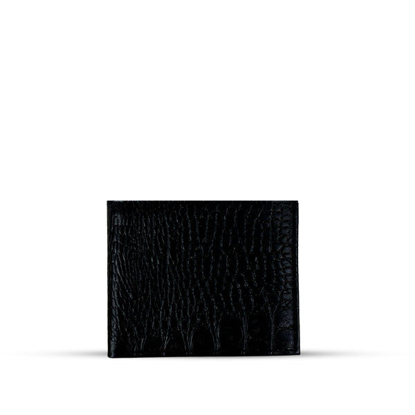 All Leather Wallet Crocodile Black