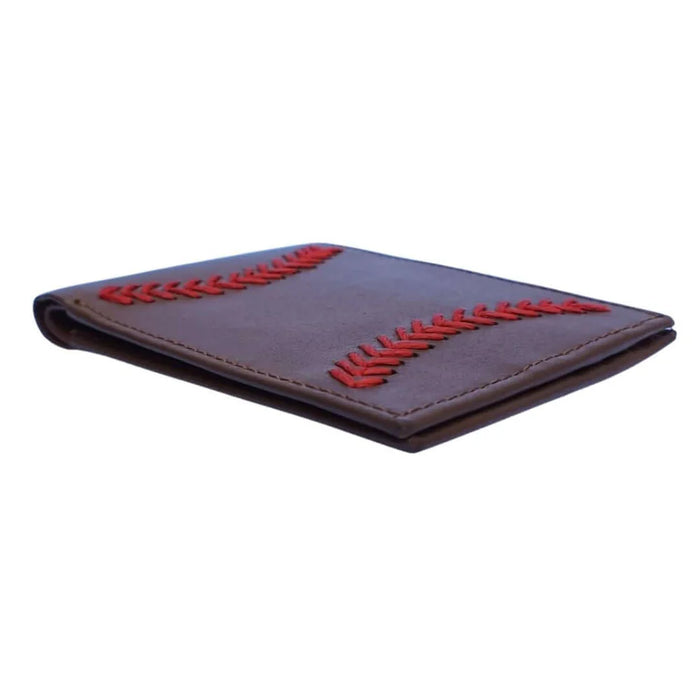 Leather Wallet Baseball Hand Embroidery