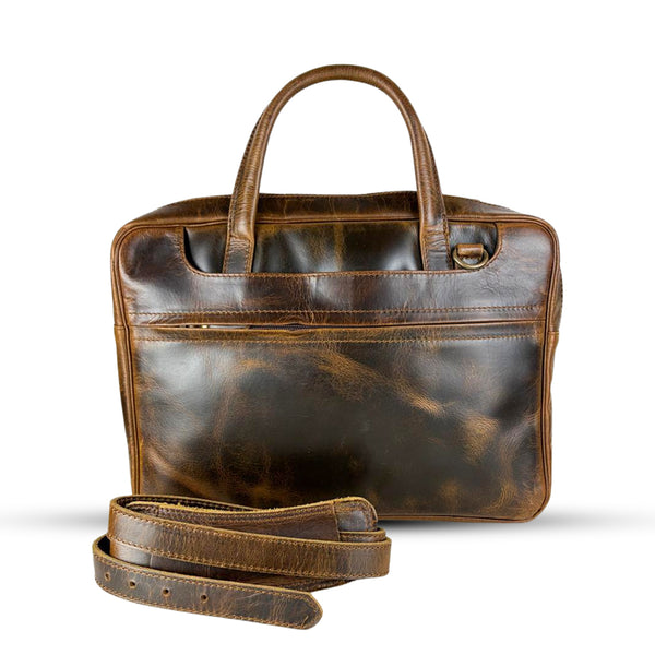 Premium Leather Laptop Bag Brown