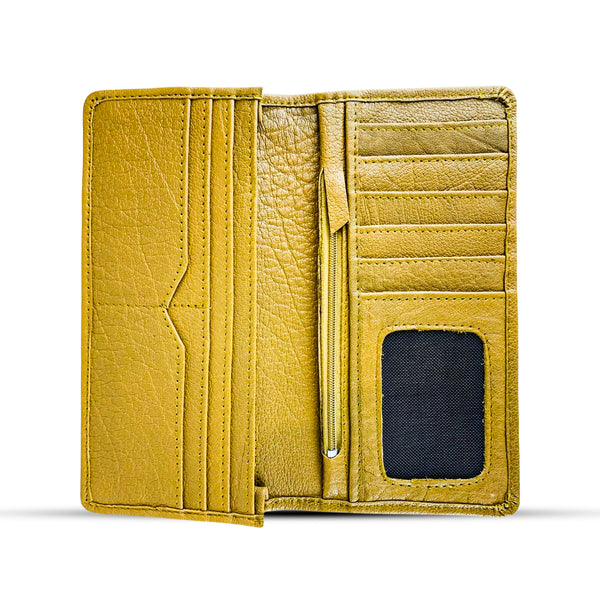 Leather Long Wallet Yellow