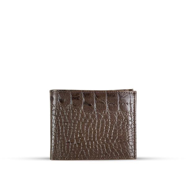 All Leather Wallet Crocodile Choco
