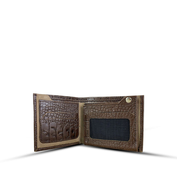 All Leather Wallet Crocodile Choco