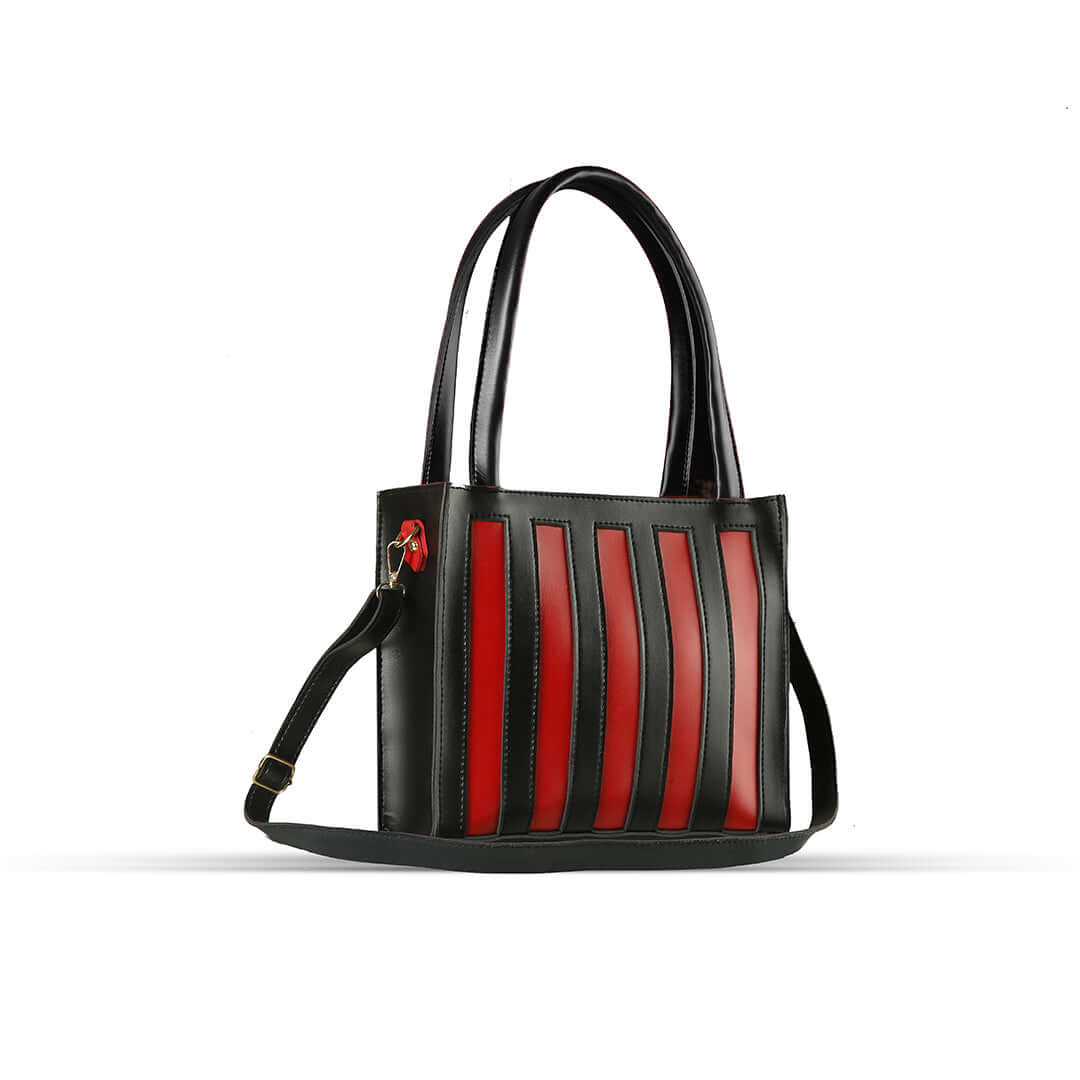 Drew Black / Red - Leftover women's shoulder bag in black by Bag X