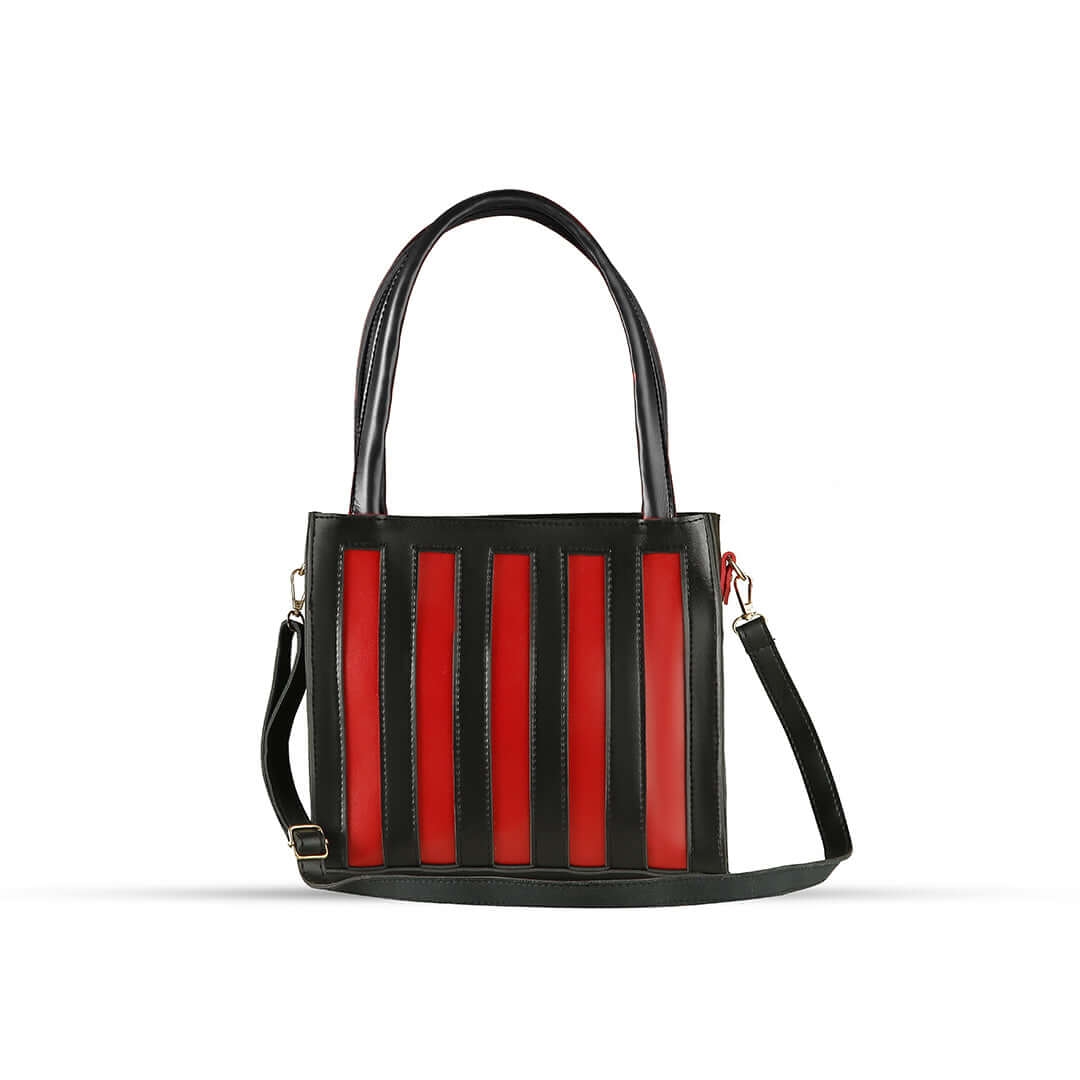 Drew Black / Red - Leftover women's shoulder bag in black by Bag X