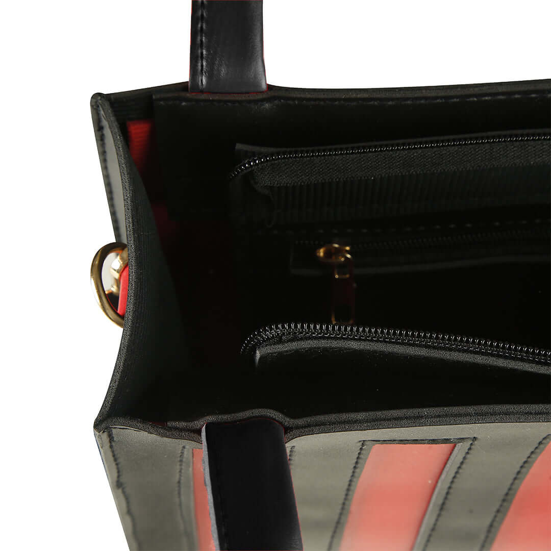 Drew Black / Red - Leftover women's shoulder bag in black by Bag X