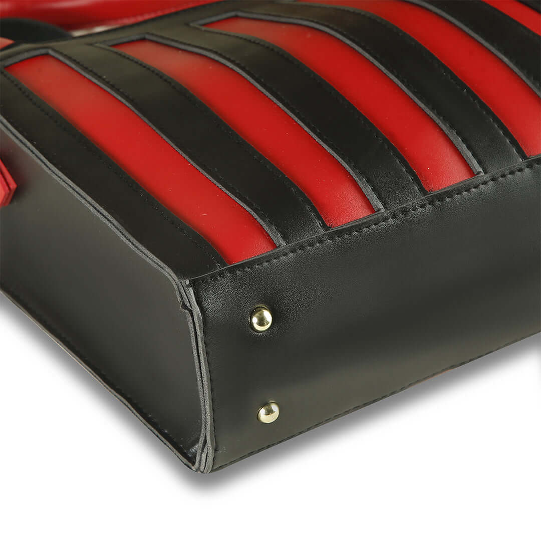 Drew Black / Red - Leftover women's shoulder bag in black by Bag X