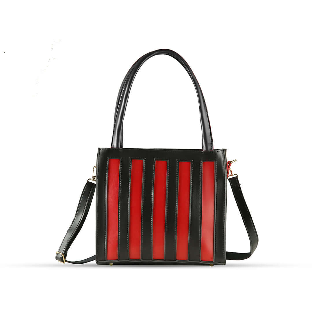 Drew Black / Red - Leftover women's shoulder bag in black by Bag X