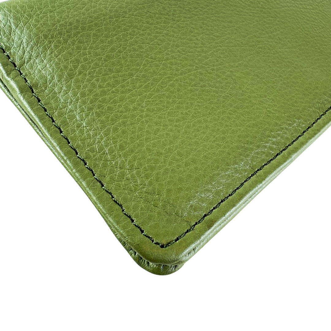 Leather Long Wallet Army Green