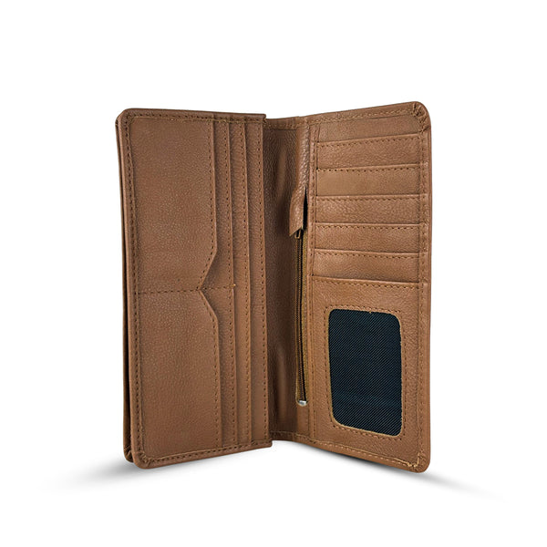 Leather Long Wallet Camel