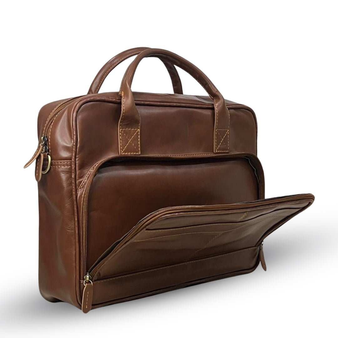 Laptop Bag with 1 Large Front Pocket Brown - Bag X