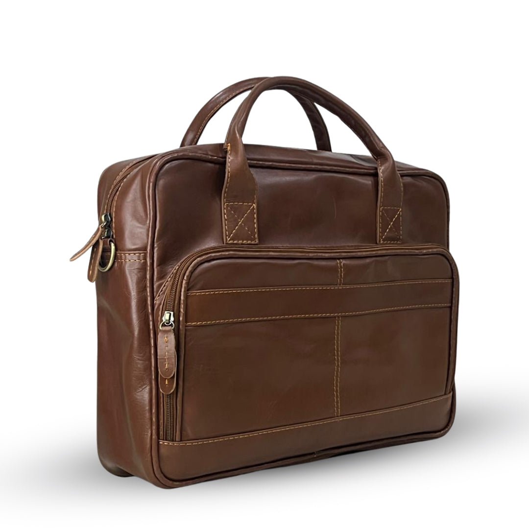 Laptop Bag with 1 Large Front Pocket Brown - Bag X