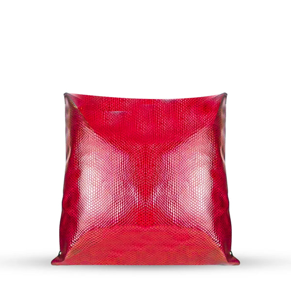 Crimson Red Shimmering Scale Cushion