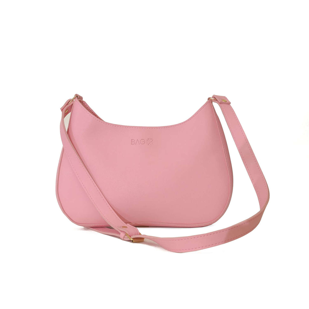 POPPY Half Moon Gathered Bag あさぎーにょ ピンク Half-moon gathered bag (pink) – POPPY
