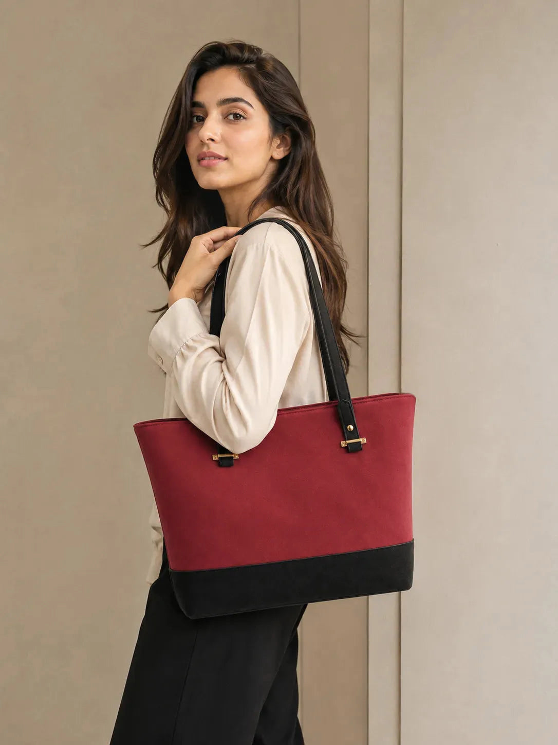 Evline Maroon/Black Suede