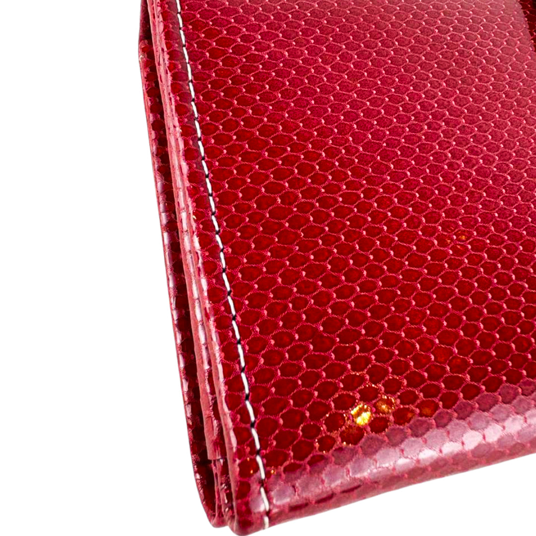 Leather Clutch With Moving Handle Maroon