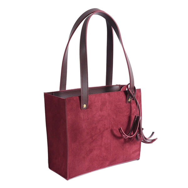 SUEDE MAROON BAG
