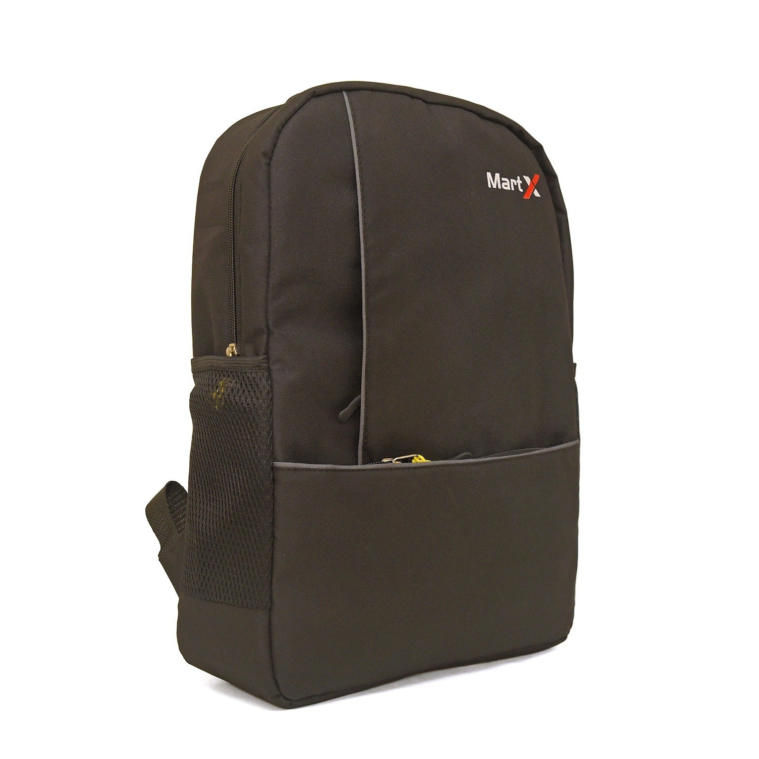 A black parachute fabric laptop bag with multiple compartments and a padded sleeve, featuring adjustable shoulder straps and the 'MartX' logo.