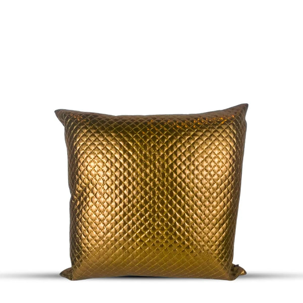 Luxurious Gold Quilted Decorative Cushion