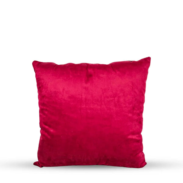 Plush Maroon Velvet Decorative Cushion