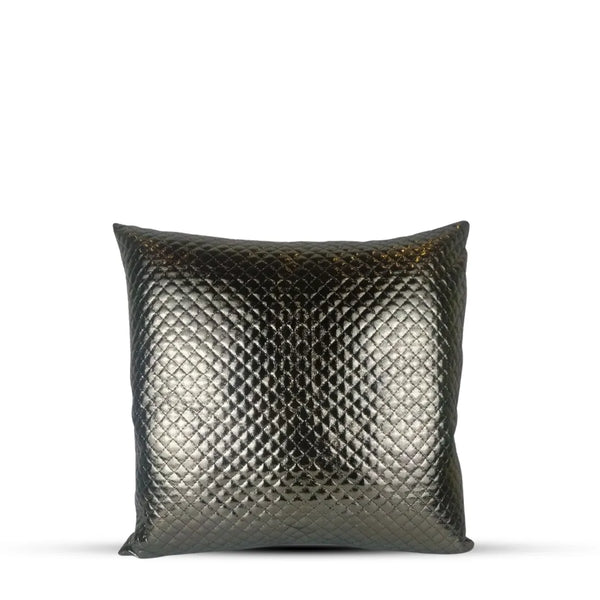 Quilted Diamond Pattern Metallic Cushion