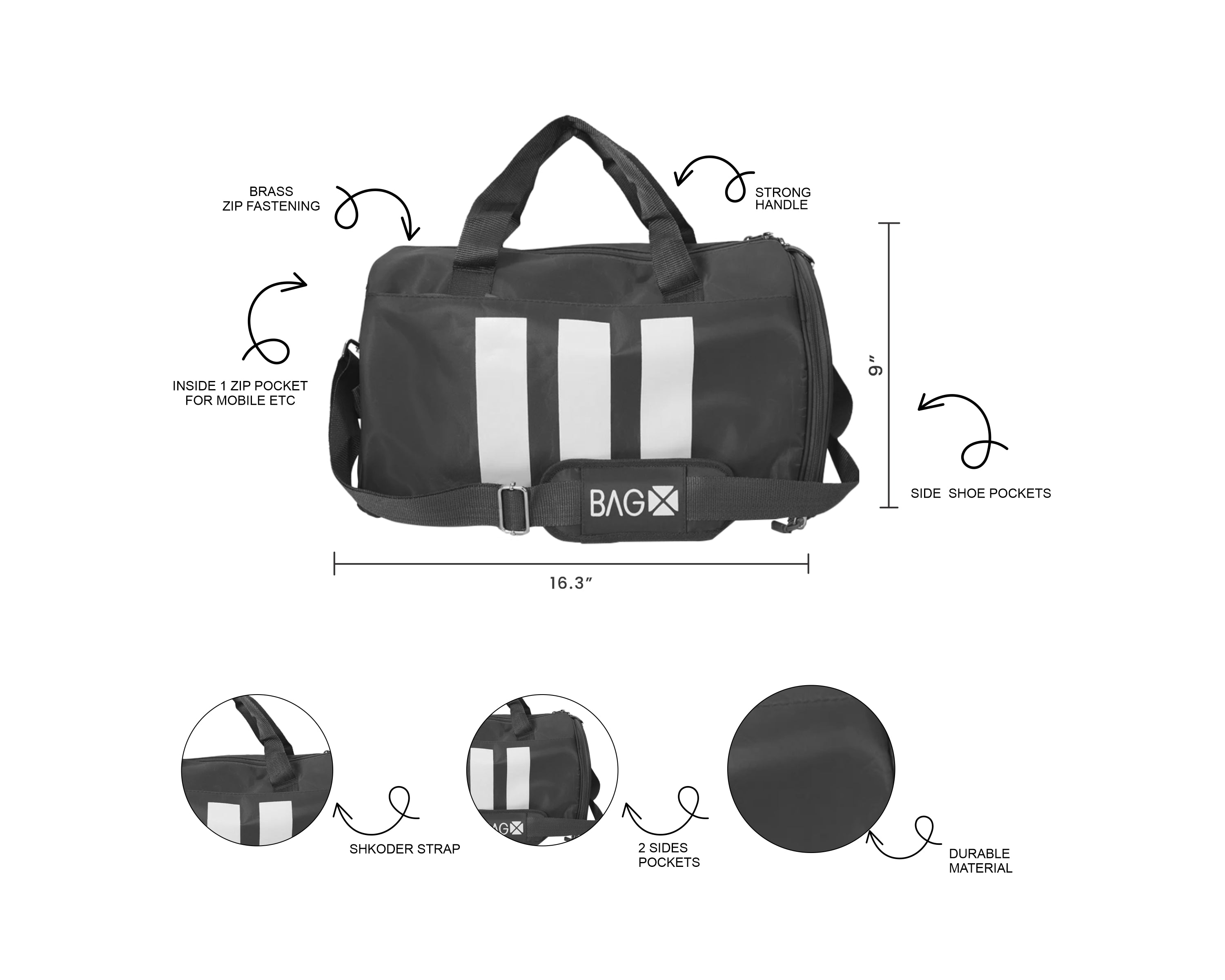 Duffel Black Bag (Standard)