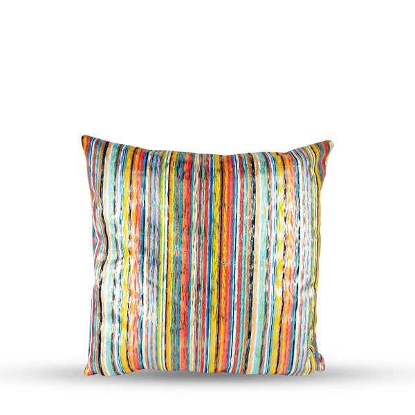 Vibrant Multi-Color Striped Cushion