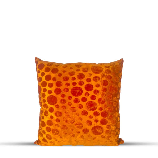 Vibrant Orange Polka Dot Cushion