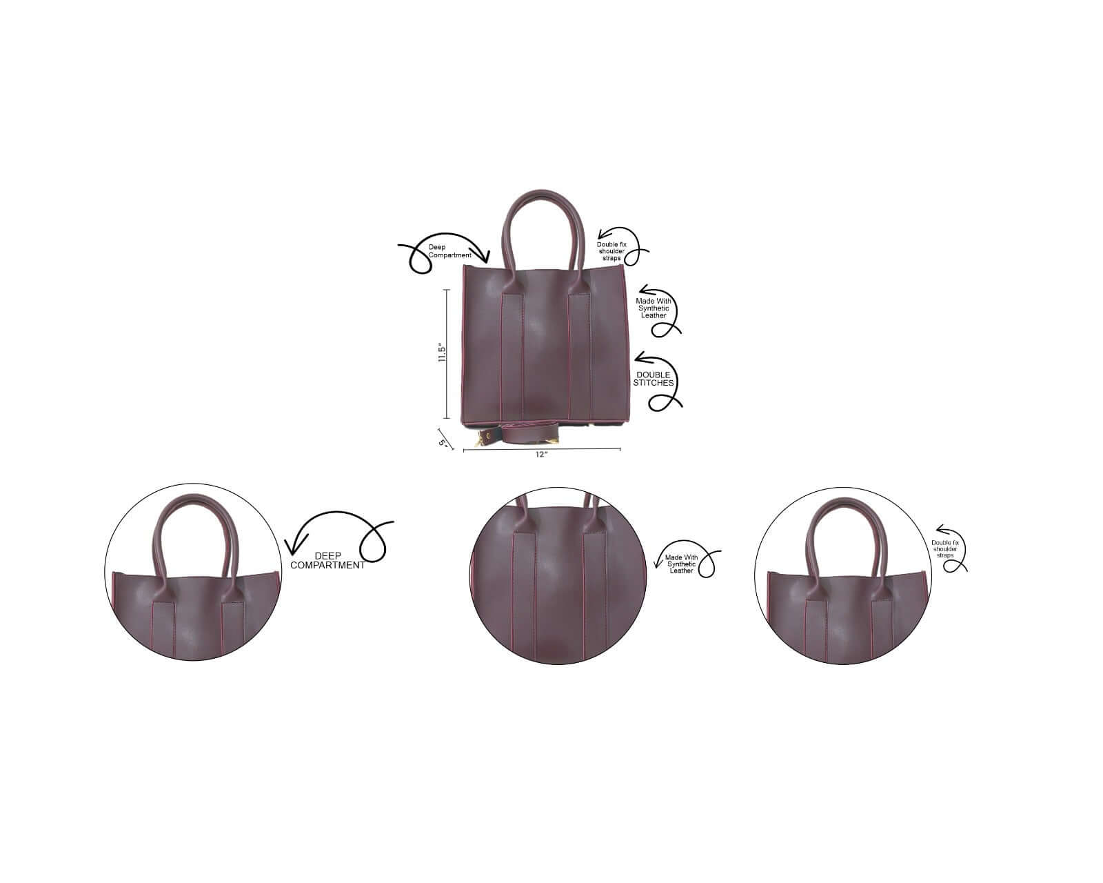 TOTE ALBERTA MAROON