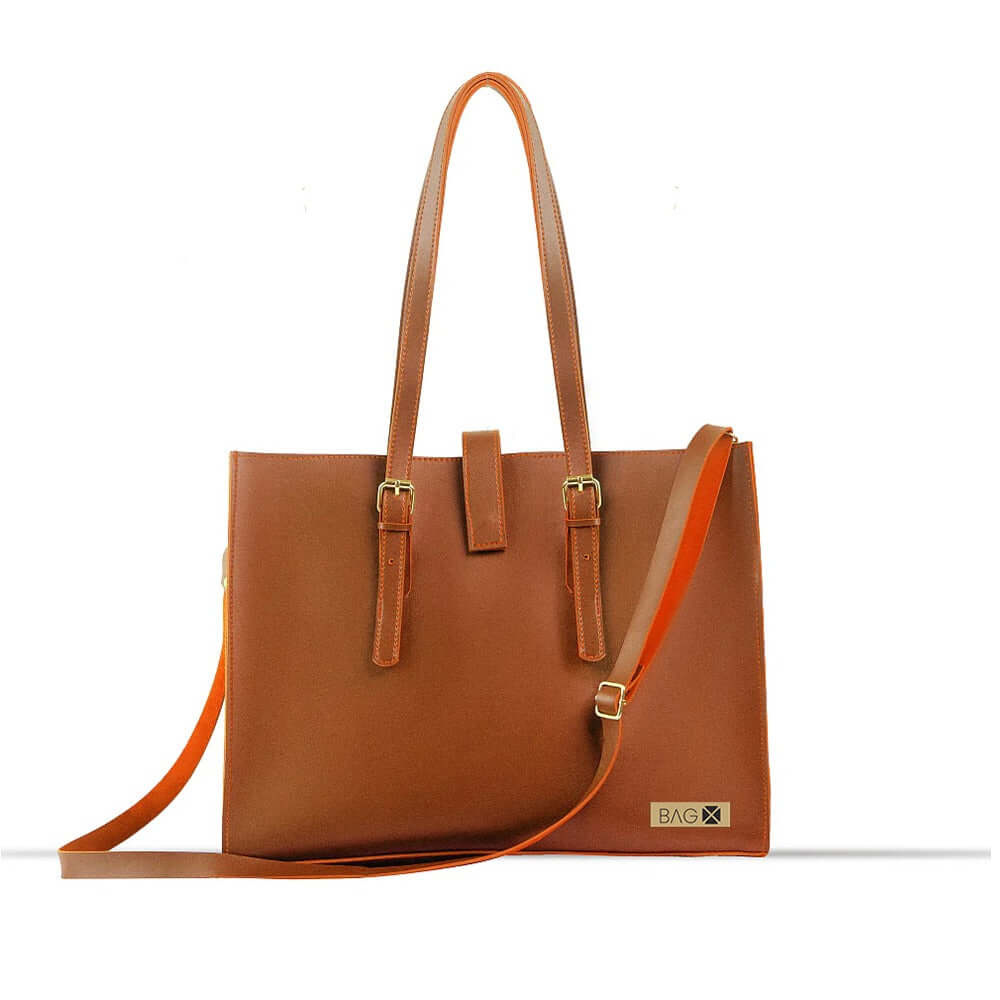 Blossom Caramel Brown Tote Bag