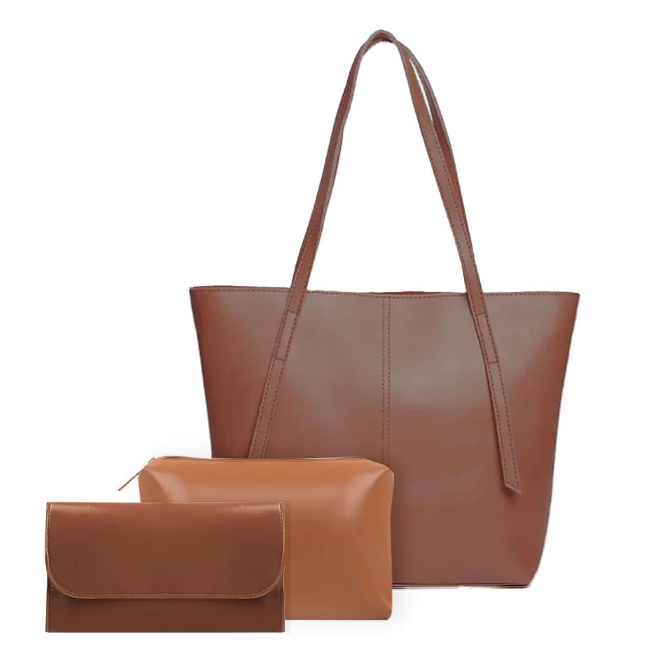 Nova 3 Pcs Brown women's wallet & clutch in brown by Bag X
