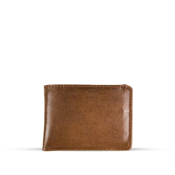 Bi-fold Leather Wallet $ Brown