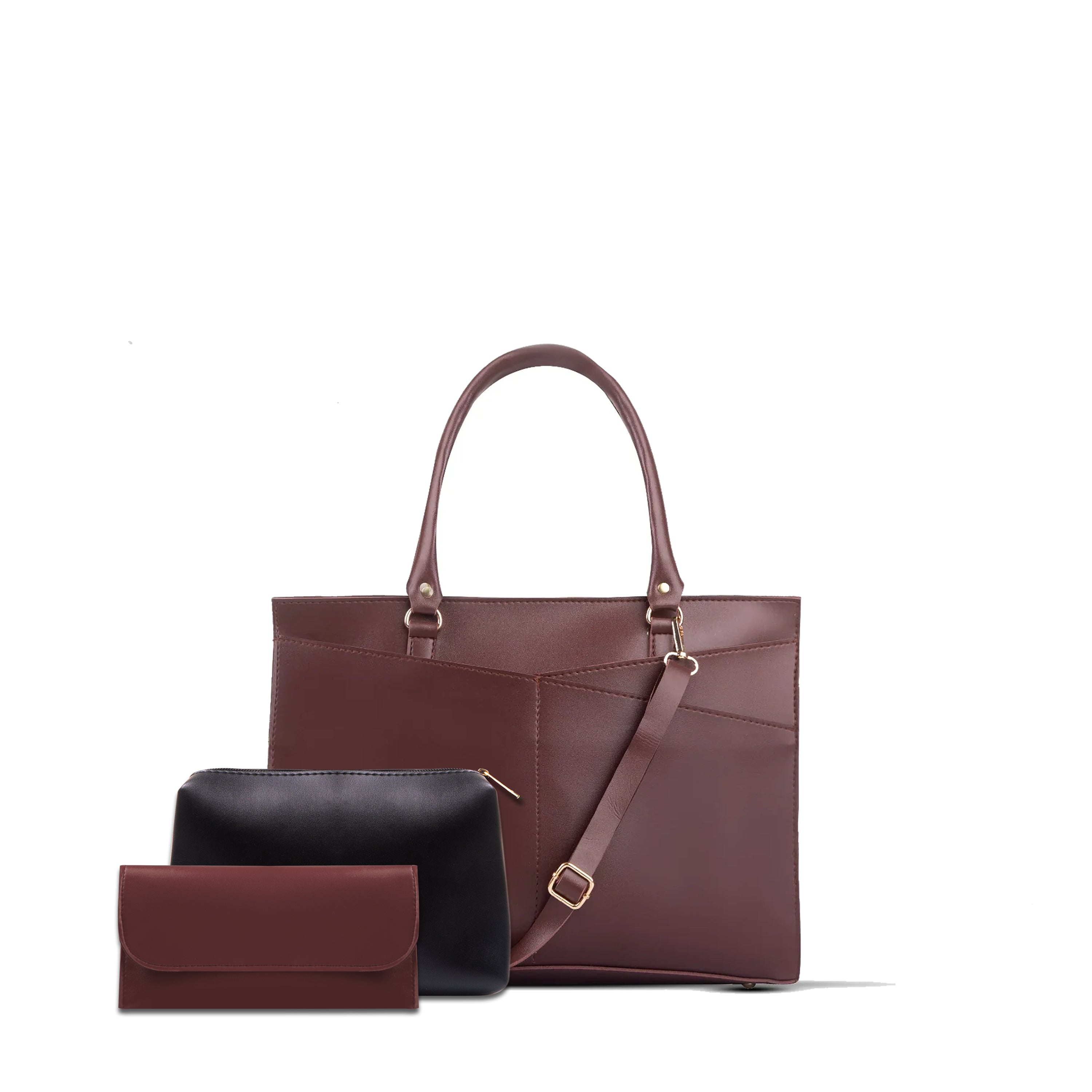 DAISY Chocolate Brown 3Pcs Handbag Set
