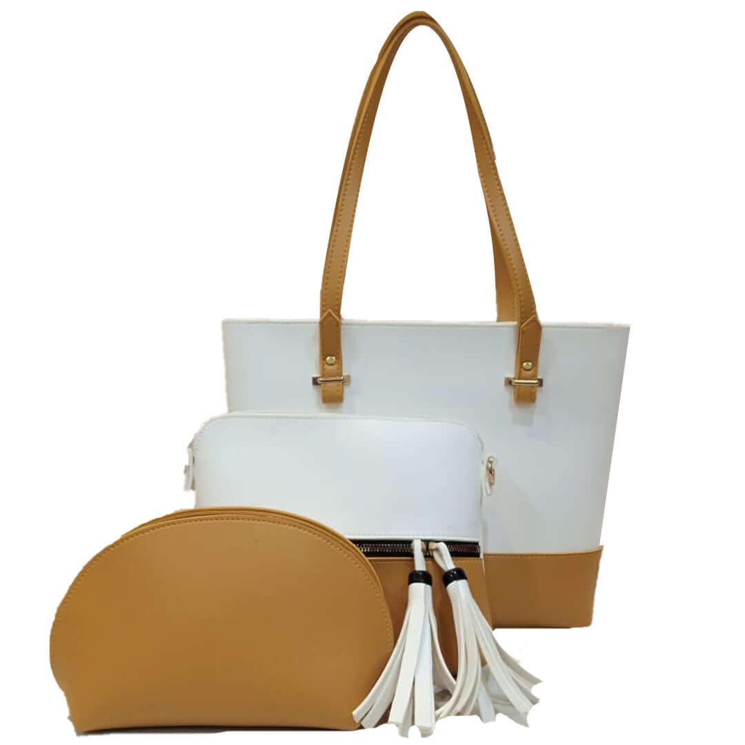 Grace Yellow / White women's crossbody bag in white by Bag X